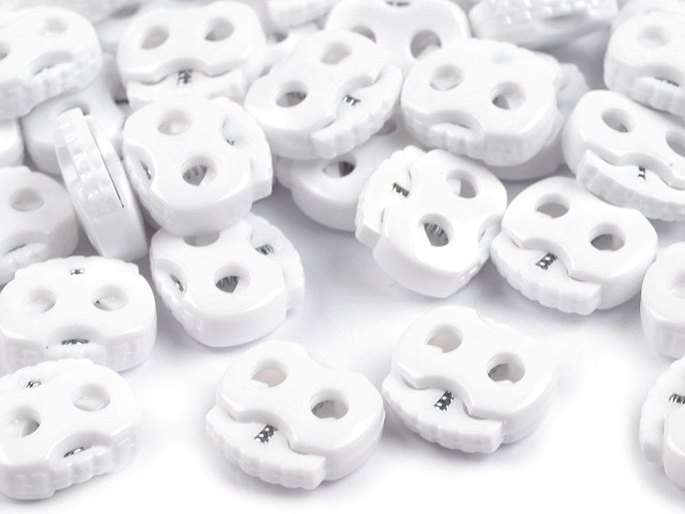 Large 2-hole cord lock stopper toggles 20x20 mm - Black (10 Pieces)