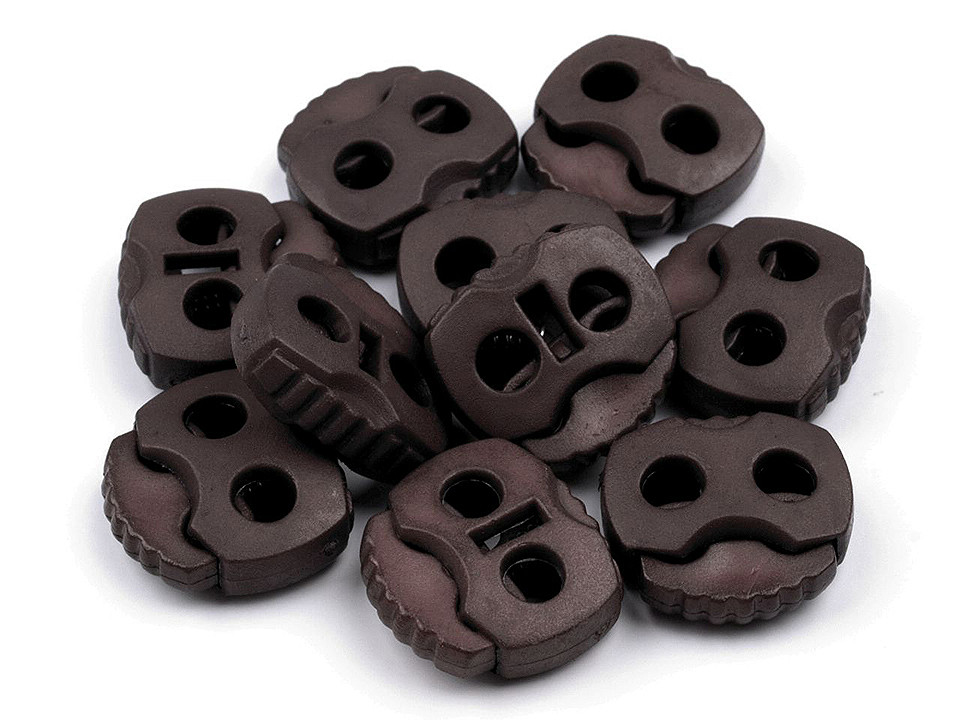 2-hole cord lock stopper toggles 20x20 mm - Black (500 Pieces)