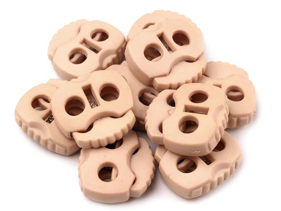 2-hole cord lock stopper toggles 20x20 mm - Black (500 Pieces)