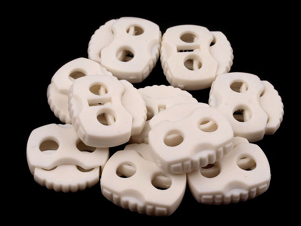 2-hole cord lock stopper toggles 20x20 mm - Black (500 Pieces)