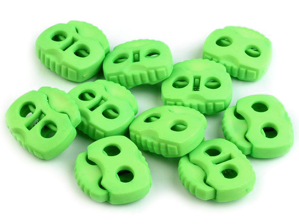 2-hole cord lock stopper toggles 20x20 mm - Black (500 Pieces)