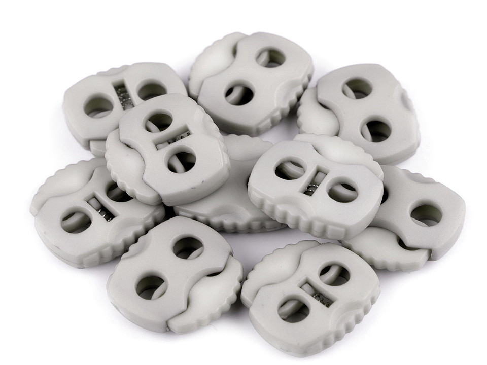 2-hole cord lock stopper toggles 20x20 mm - Black (500 Pieces)