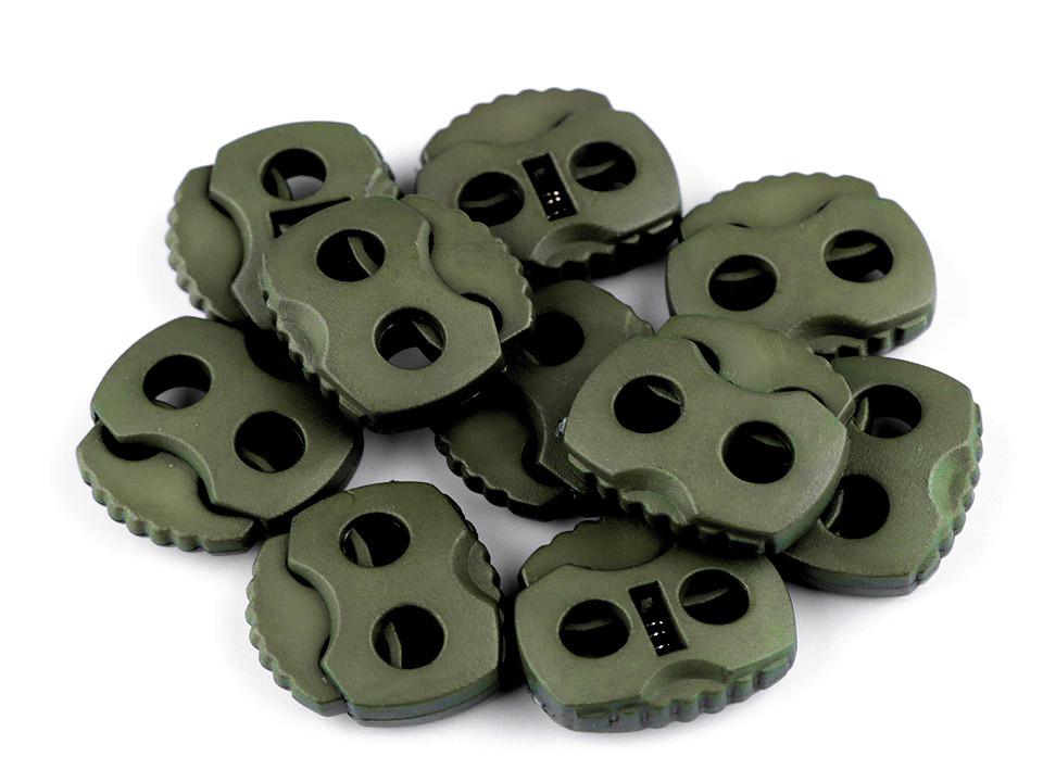 2-hole cord lock stopper toggles 20x20 mm - Black (500 Pieces)