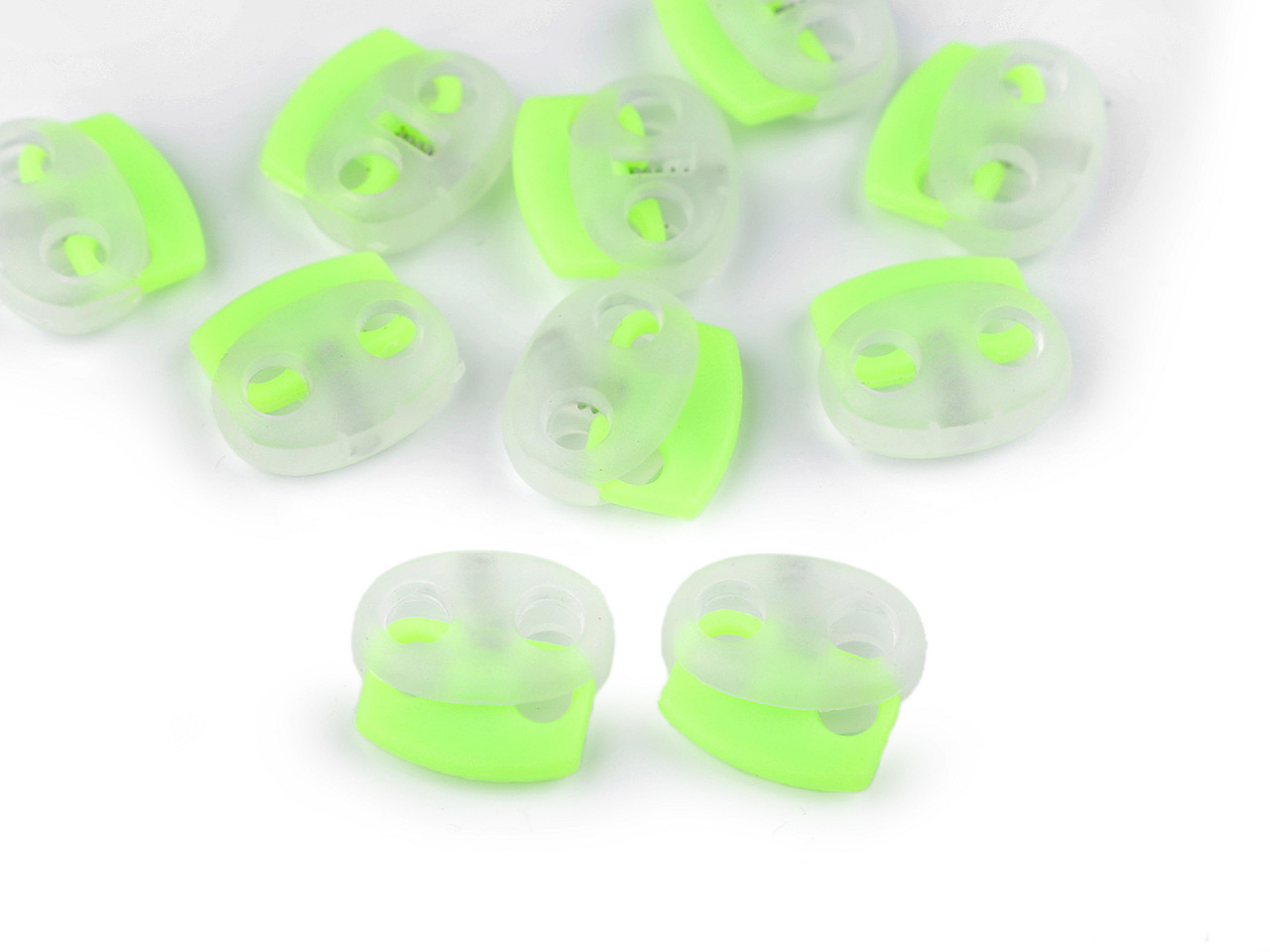 Plastic 2-hole cord stopper 17x19 mm - Black (500 Pieces)