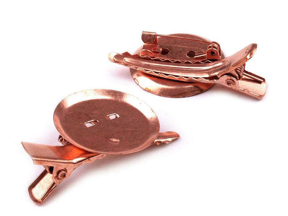 Alligator clip with pin back / diy 25x40 mm universal - Platinum (2 Pieces)