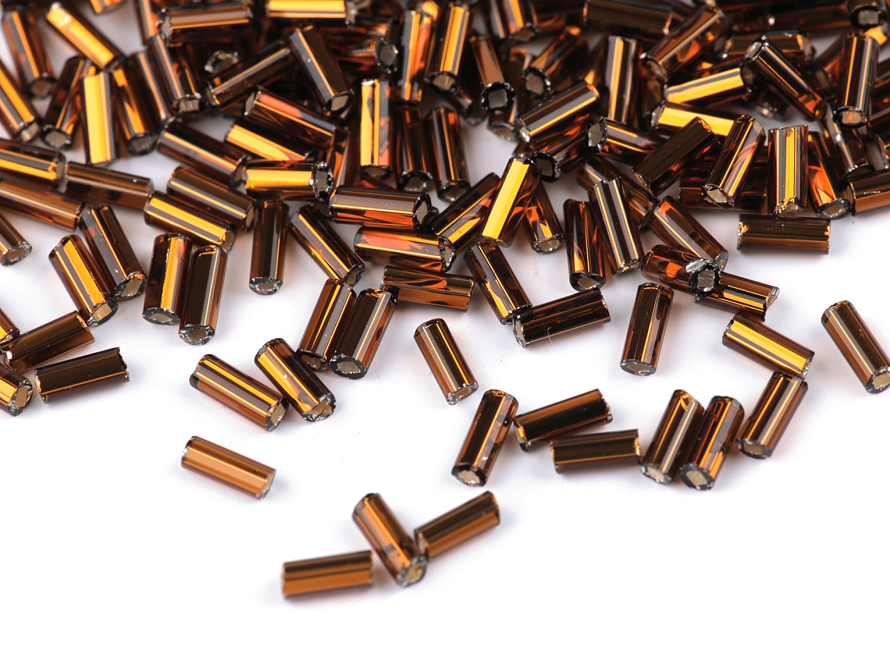 Glass bugle seed beads 4.5 mm - Silver (20 Grams)