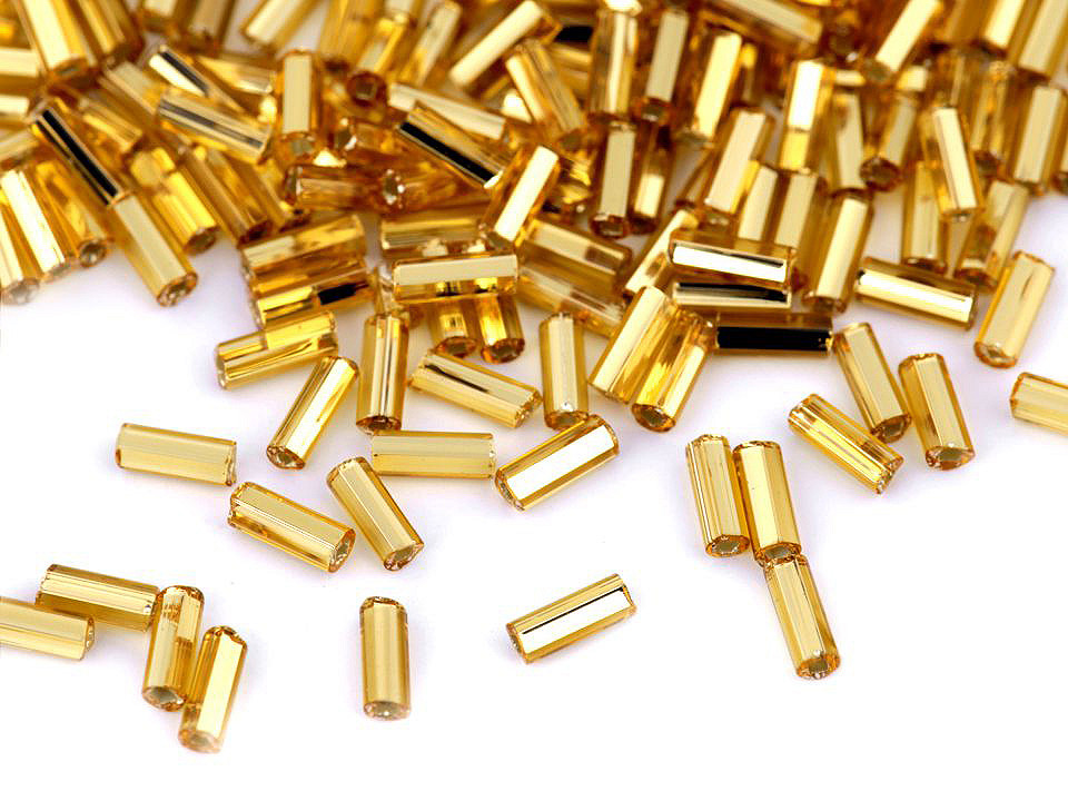 Glass bugle seed beads 4.5 mm - Silver (20 Grams)