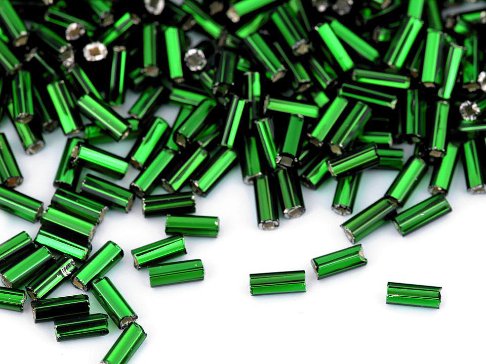 Glass bugle seed beads 4.5 mm - Silver (20 Grams)