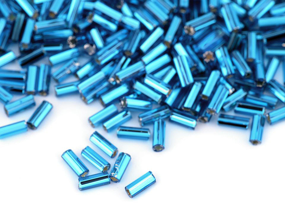 Glass bugle seed beads 4.5 mm - Silver (20 Grams)