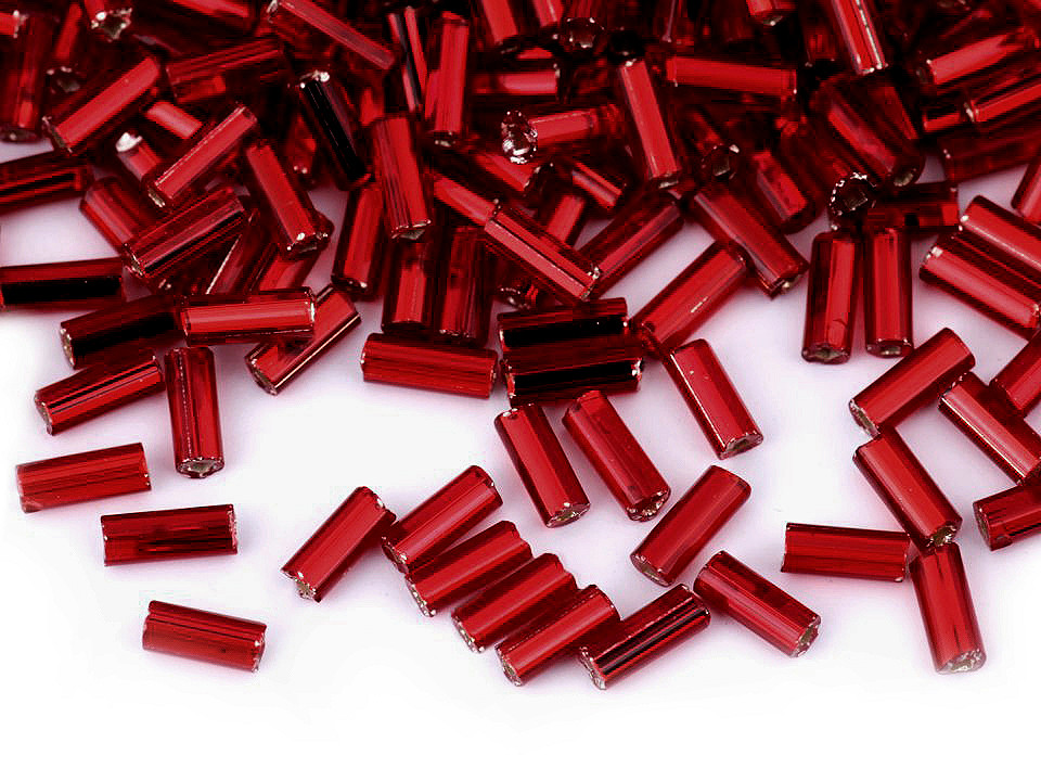 Glass bugle seed beads 4.5 mm - Silver (20 Grams)