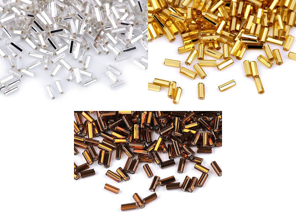 Glass bugle seed beads 4.5 mm - Silver (20 Grams)