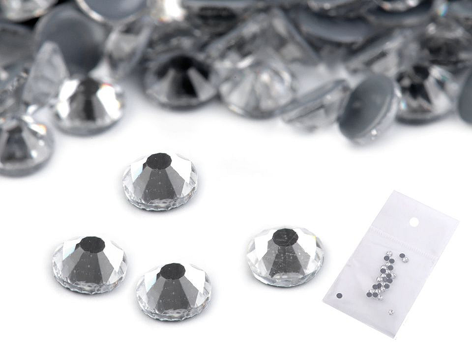 Iron-on hotfix rhinestones, size ss16 - Jet (41 Grams)