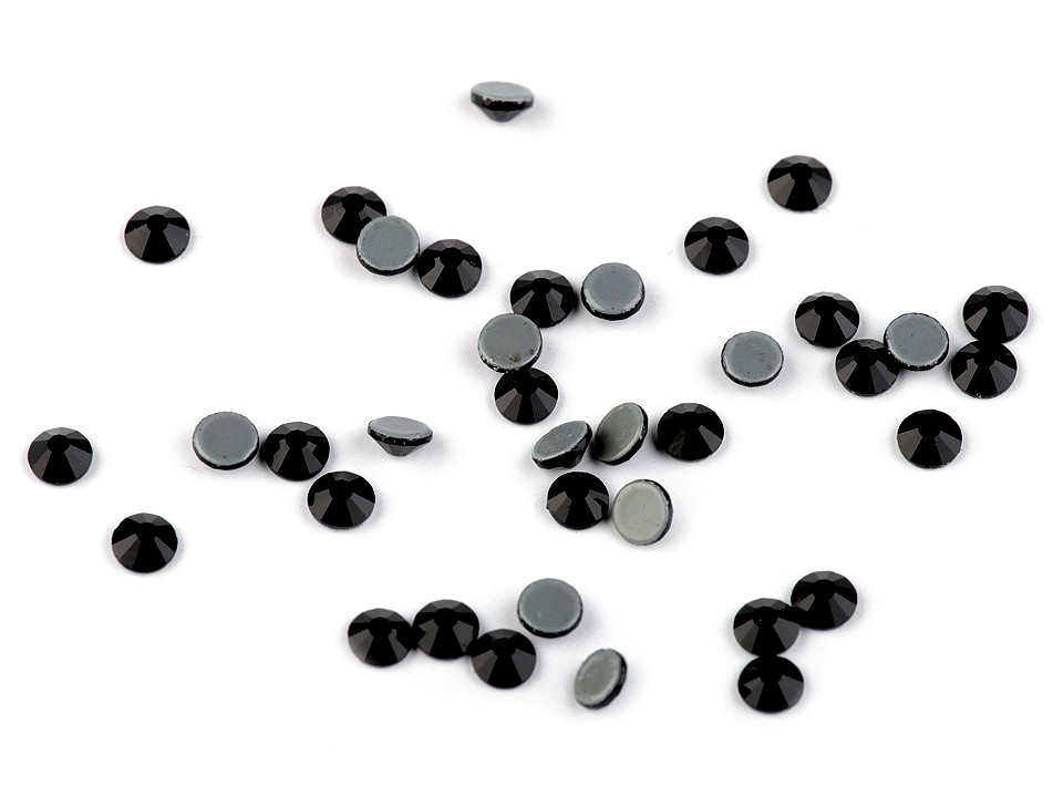 Iron-on hotfix rhinestones, size ss16 - Jet (41 Grams)