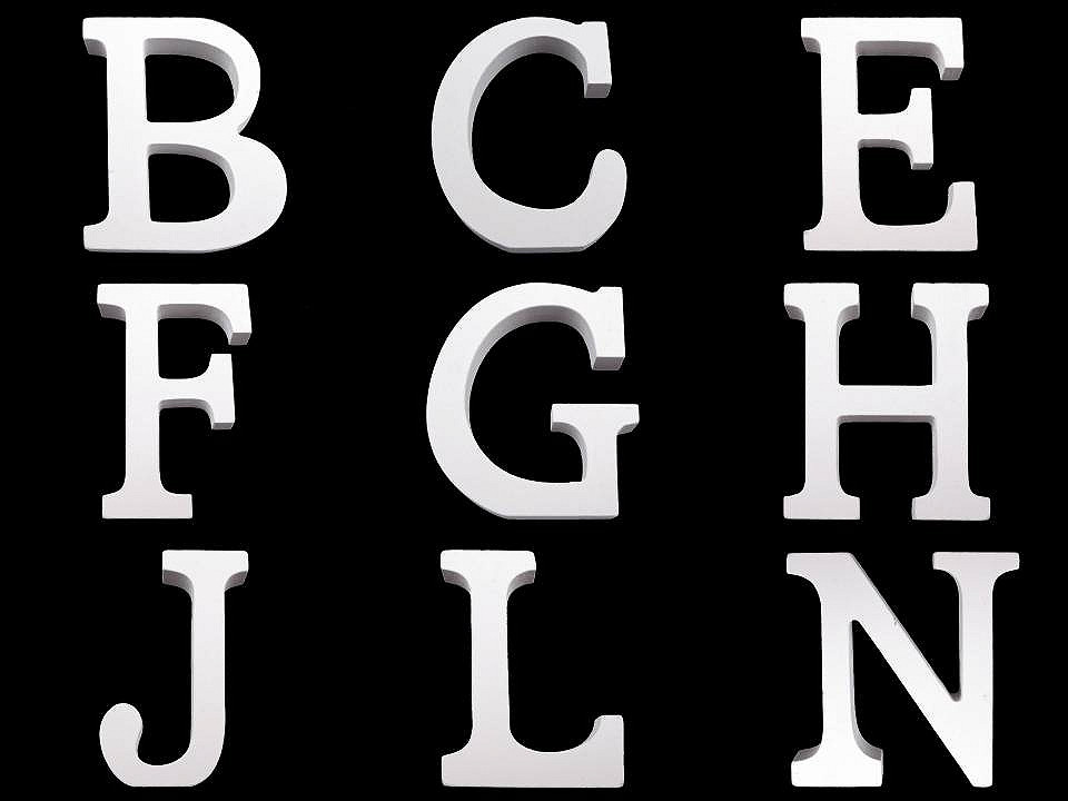 3d decorative numbers of alphabet - White (20 Pieces)