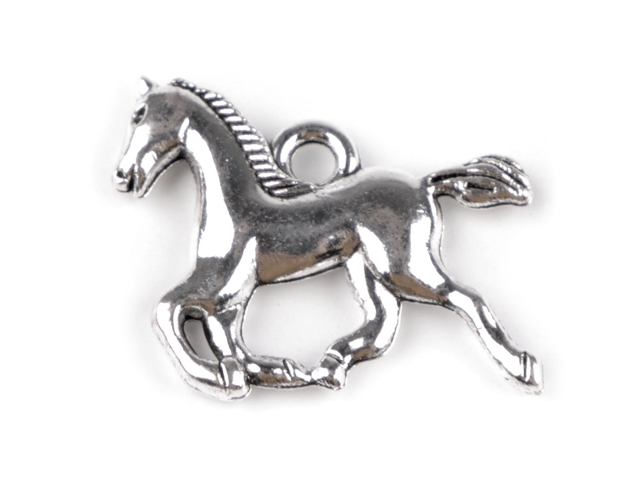 Charm pendant horse 15x18 mm - Platinum (5 Pieces)