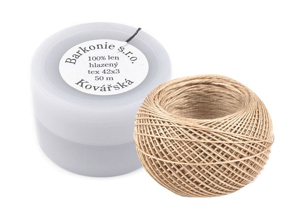 100% linen / flax thread 50 m plastic jar - Deep water (10 Pieces)