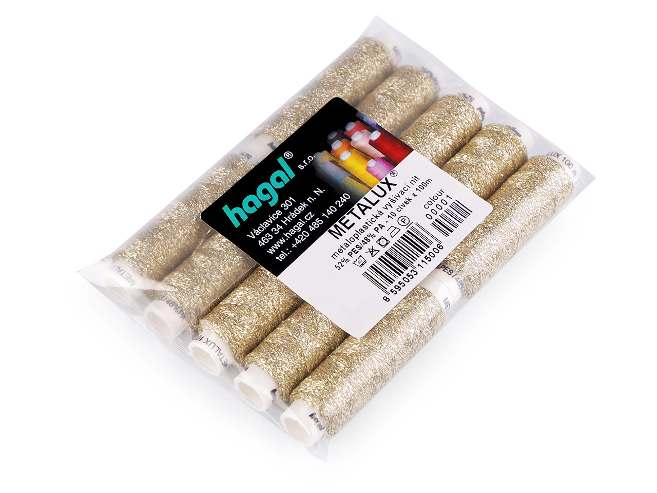 Embroidery threads 100 m metalux - Blue (10 Pieces)