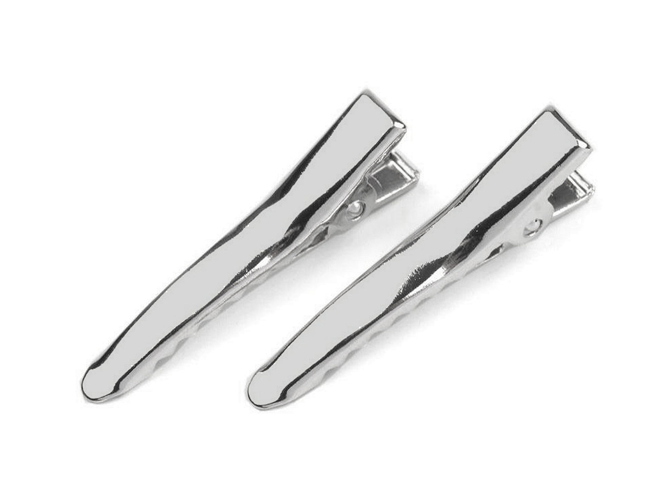 Alligator hair clip with teeth 35 mm - Platinum (5 Pieces)