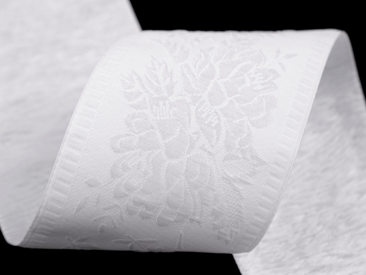 Polyester folk costume patterned ribbon width 55mm - Light red (1 Meter)