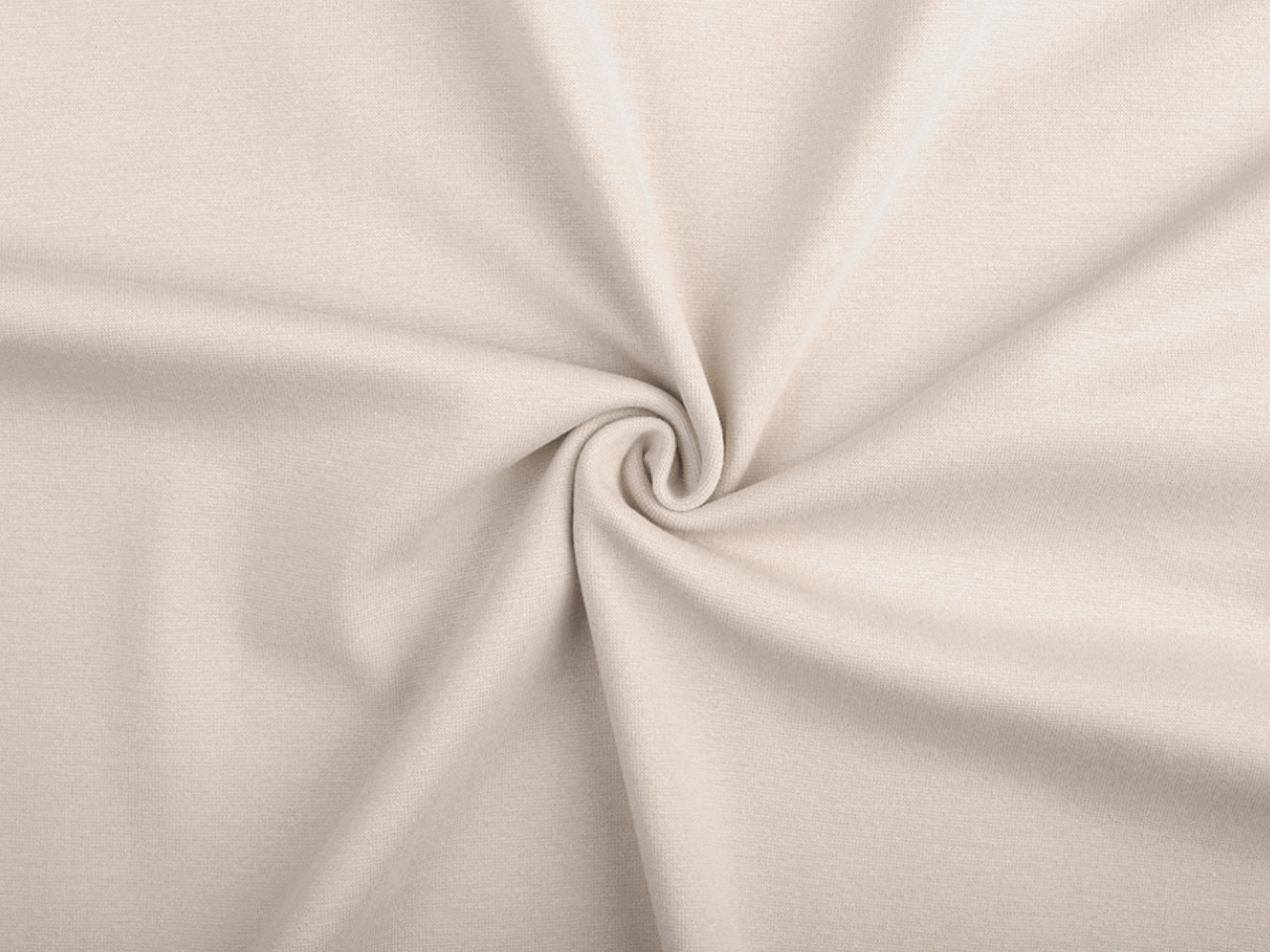 Elastic cotton fabric smooth / jersey knit, tubular - Creamy light (1 Meter)