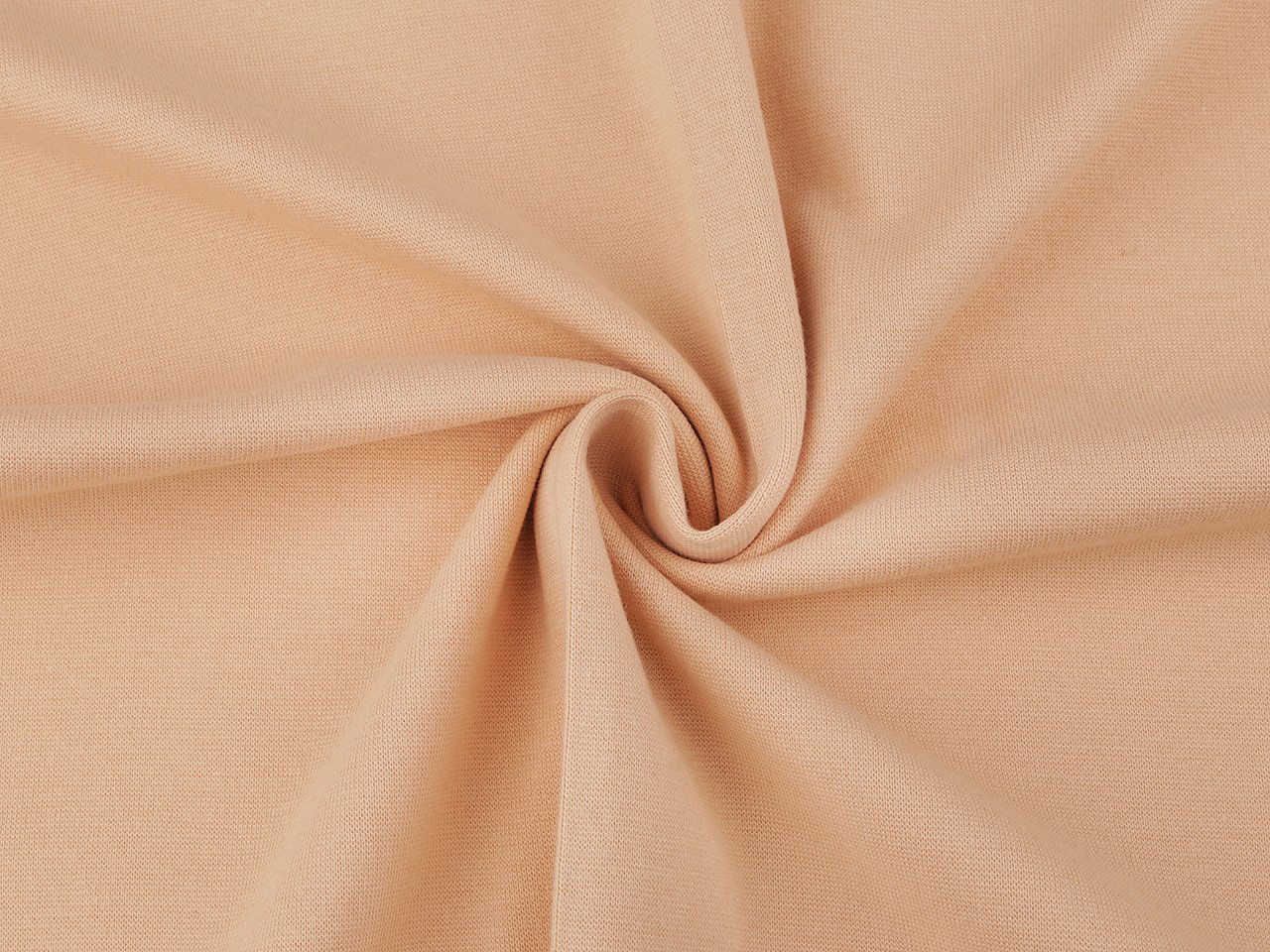 Elastic cotton fabric smooth / jersey knit, tubular - Creamy light (1 Meter)