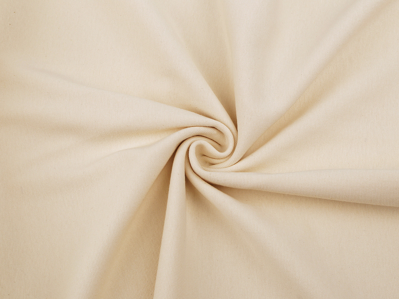 Elastic cotton fabric smooth / jersey knit, tubular - Creamy light (1 Meter)