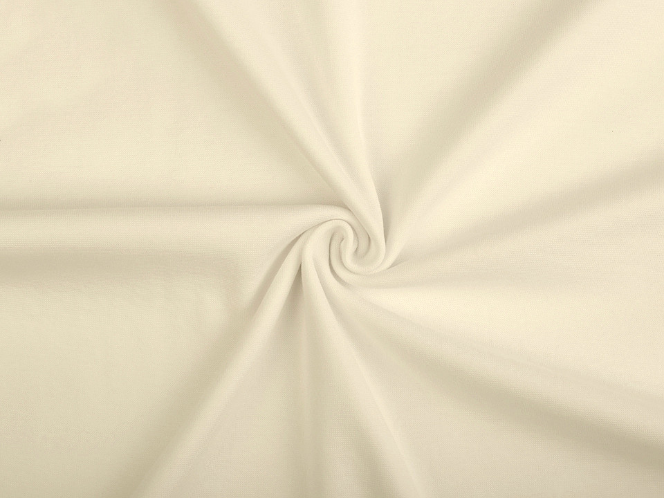 Elastic cotton fabric smooth / jersey knit, tubular - Creamy light (1 Meter)