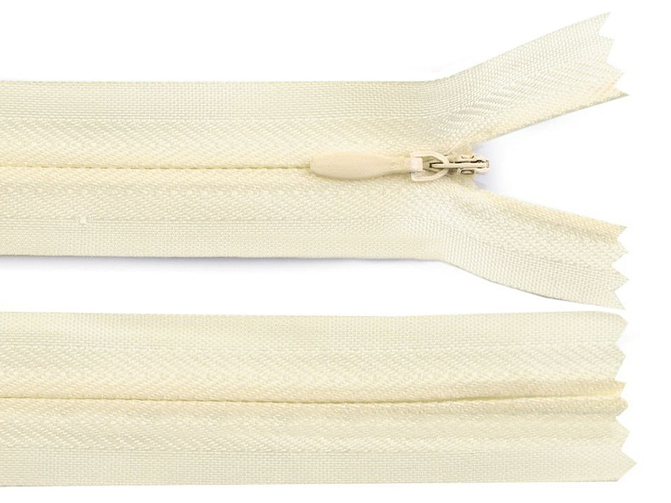 Invisible zipper no 3, length 40 cm - Cream lightest (1 Piece)