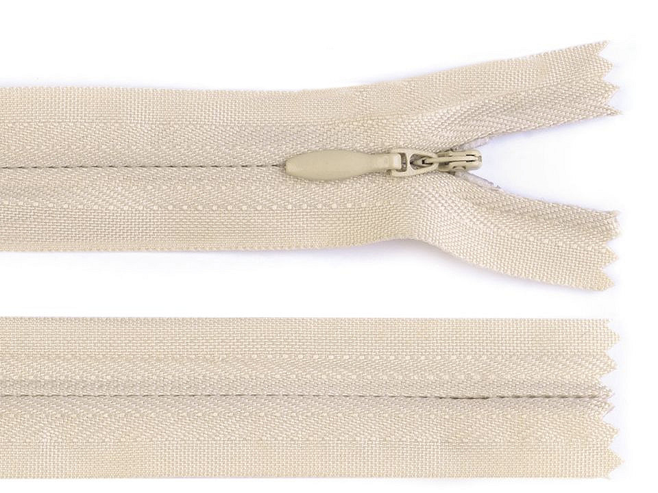 Invisible zipper no 3, length 40 cm - Cream lightest (1 Piece)
