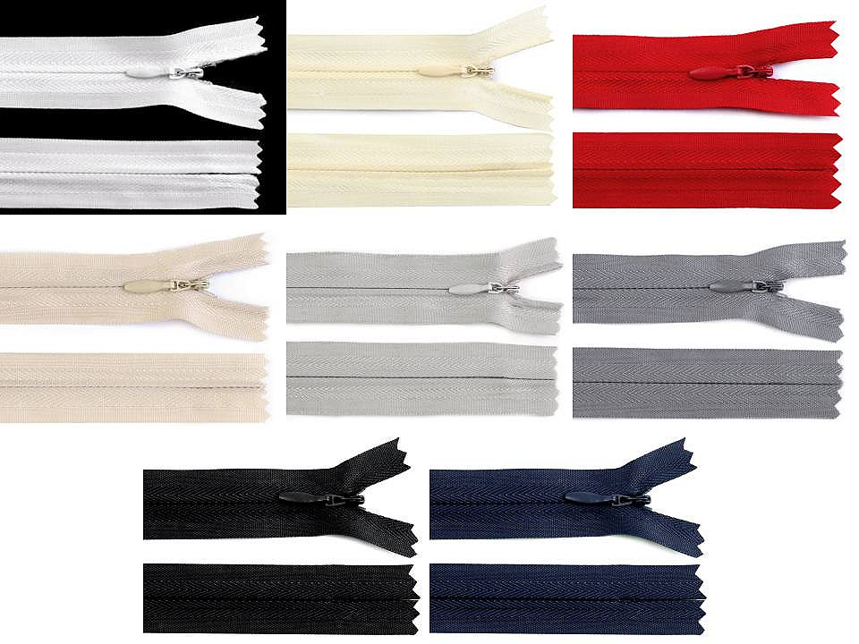 Invisible zipper no 3, length 40 cm - Cream lightest (1 Piece)