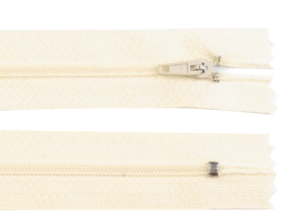 Nylon zipper, no 3, length 40 cm pinlock - Off white (1 Piece)