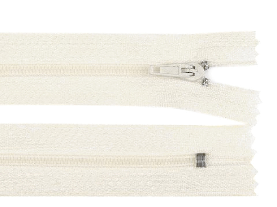 Nylon zipper, no 3, length 40 cm pinlock - Off white (1 Piece)