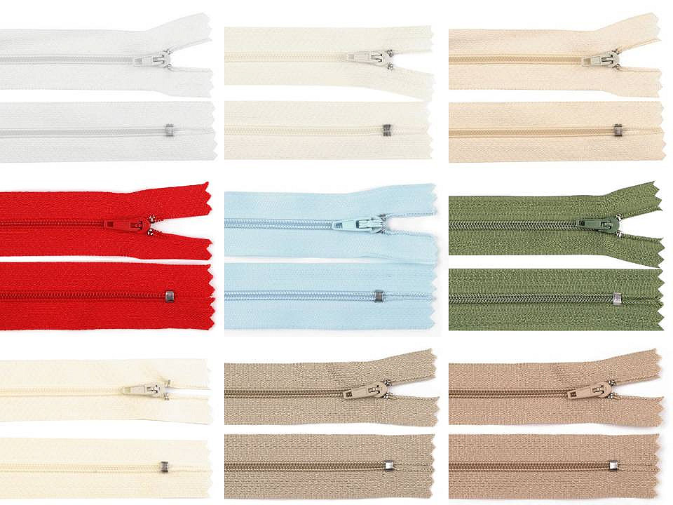 Nylon zipper, no 3, length 40 cm pinlock - Off white (1 Piece)