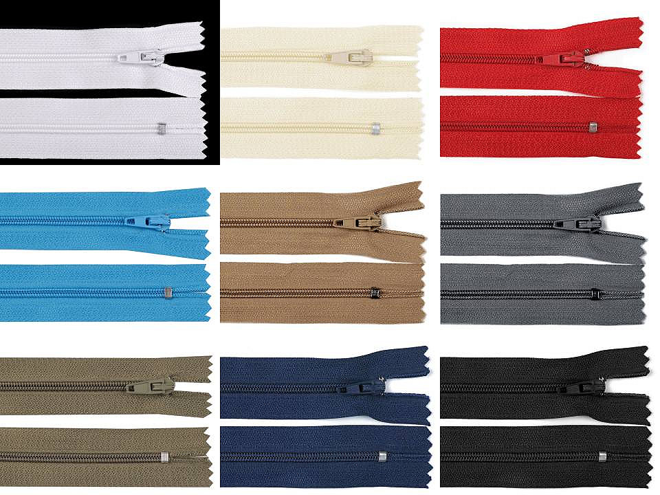 Nylon zipper no 3, length 14 cm autolock - Red (1 Piece)