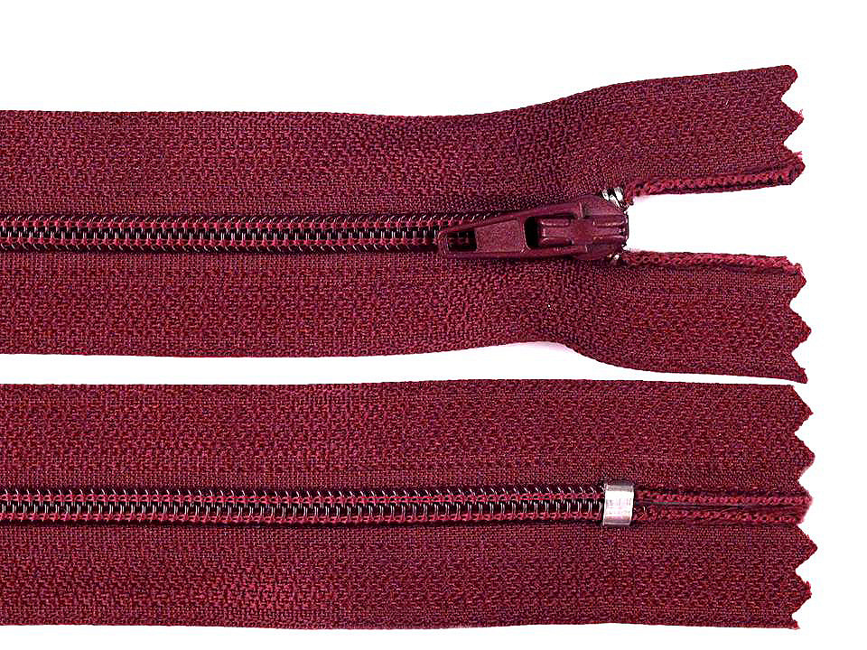 Nylon zipper no 3, length 16 cm autolock - Red (1 Piece)