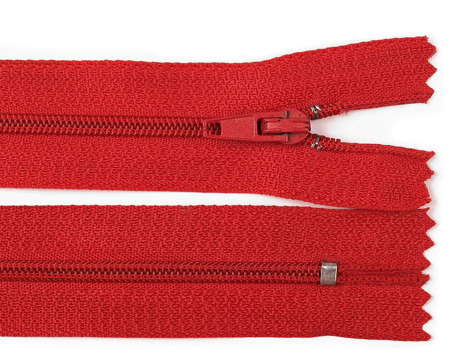 Nylon zipper no 3, length 16 cm autolock - Red (1 Piece)