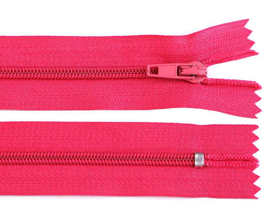 Nylon zipper no 3, length 16 cm autolock - Red (1 Piece)