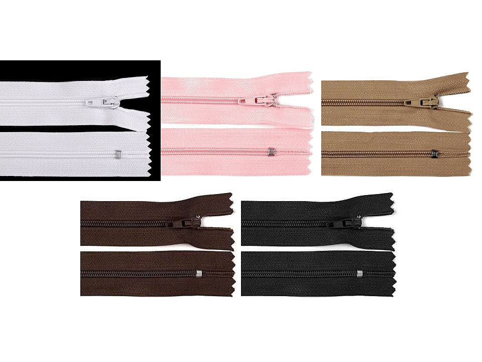 Nylon zipper no 3, length 16 cm autolock - Red (1 Piece)