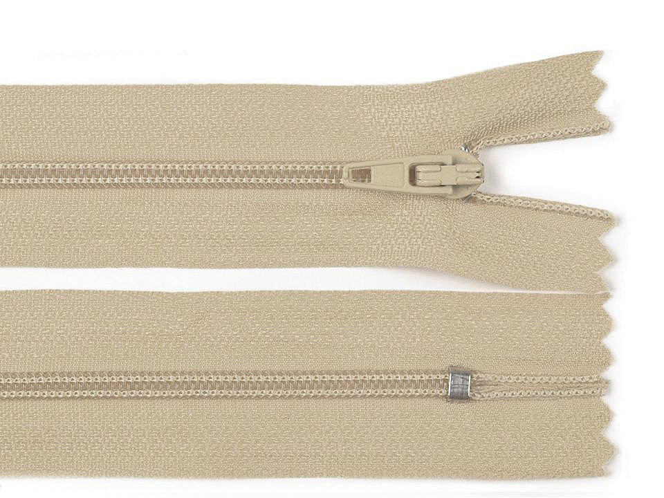 Nylon zipper no 3, length 20 cm autolock - Taupe (1 Piece)
