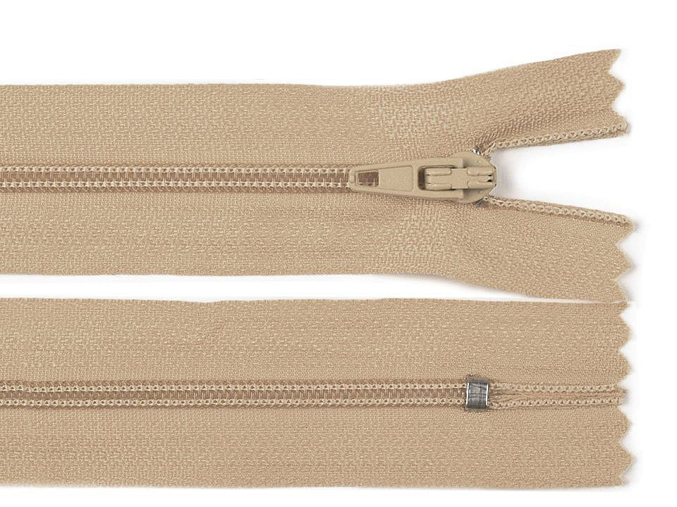 Nylon zipper no 3, length 20 cm autolock - Taupe (1 Piece)