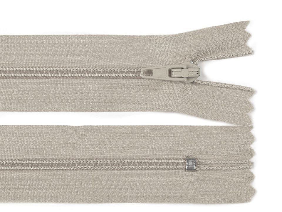 Nylon zipper no 3, length 20 cm autolock - Taupe (1 Piece)