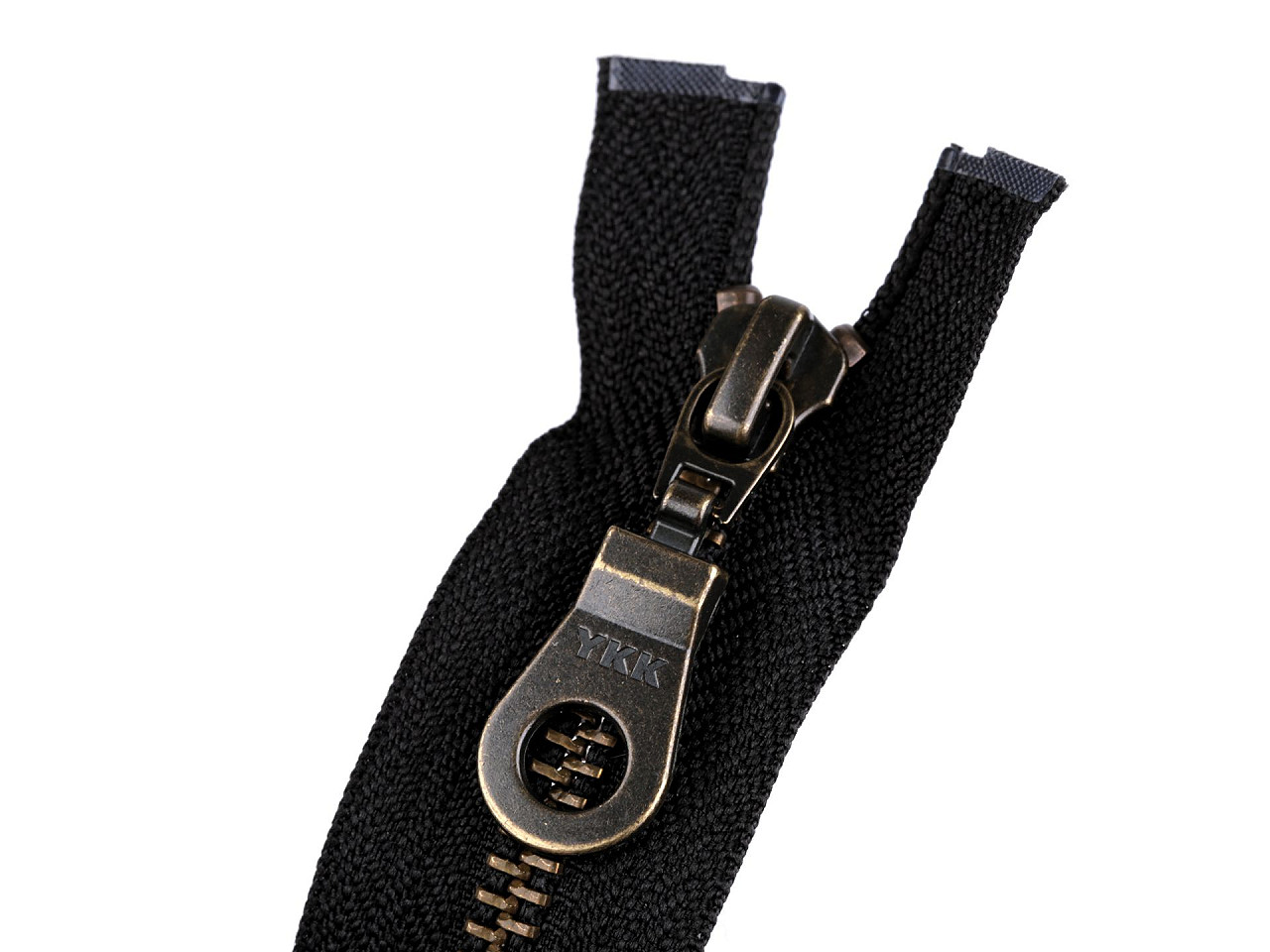 Antique brass zipper ykk no 5, length 70 cm, jacket - Black (1 Piece)
