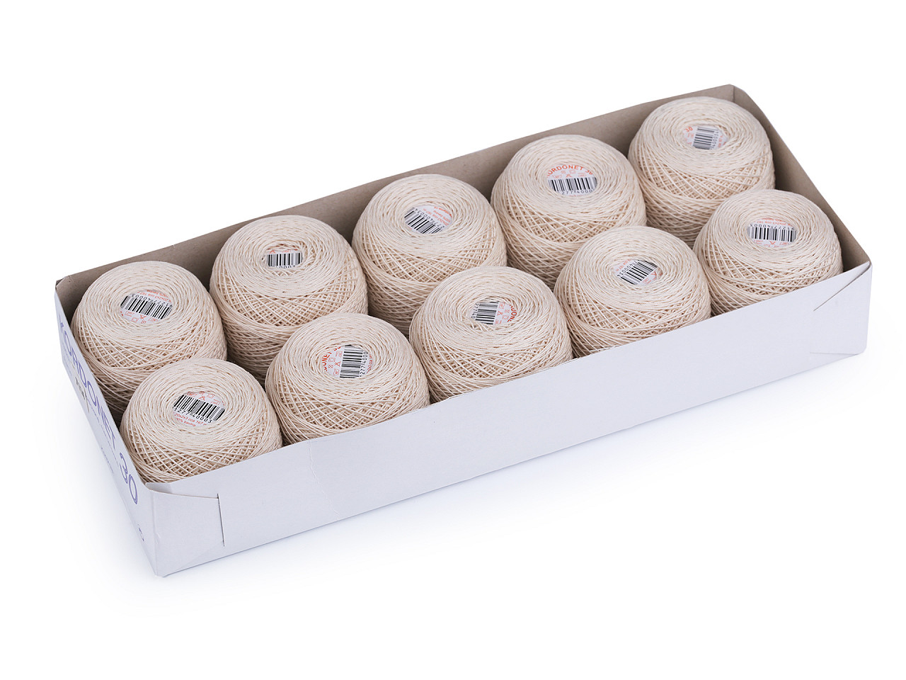 Cotton yarn kordonet 10; 15; 30; 50; 60; 80 - White (10 Pieces)