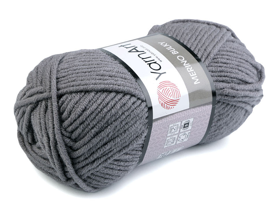 Knitting yarn 100g merino bulky - Gray hematite (1 Piece)
