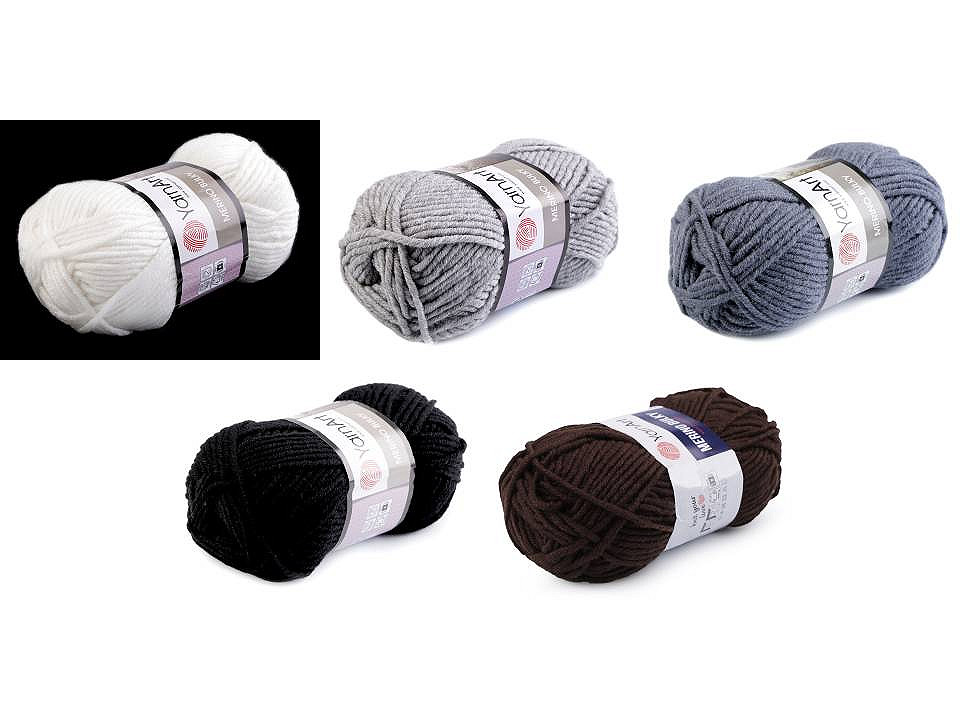 Knitting yarn 100g merino bulky - Gray hematite (1 Piece)