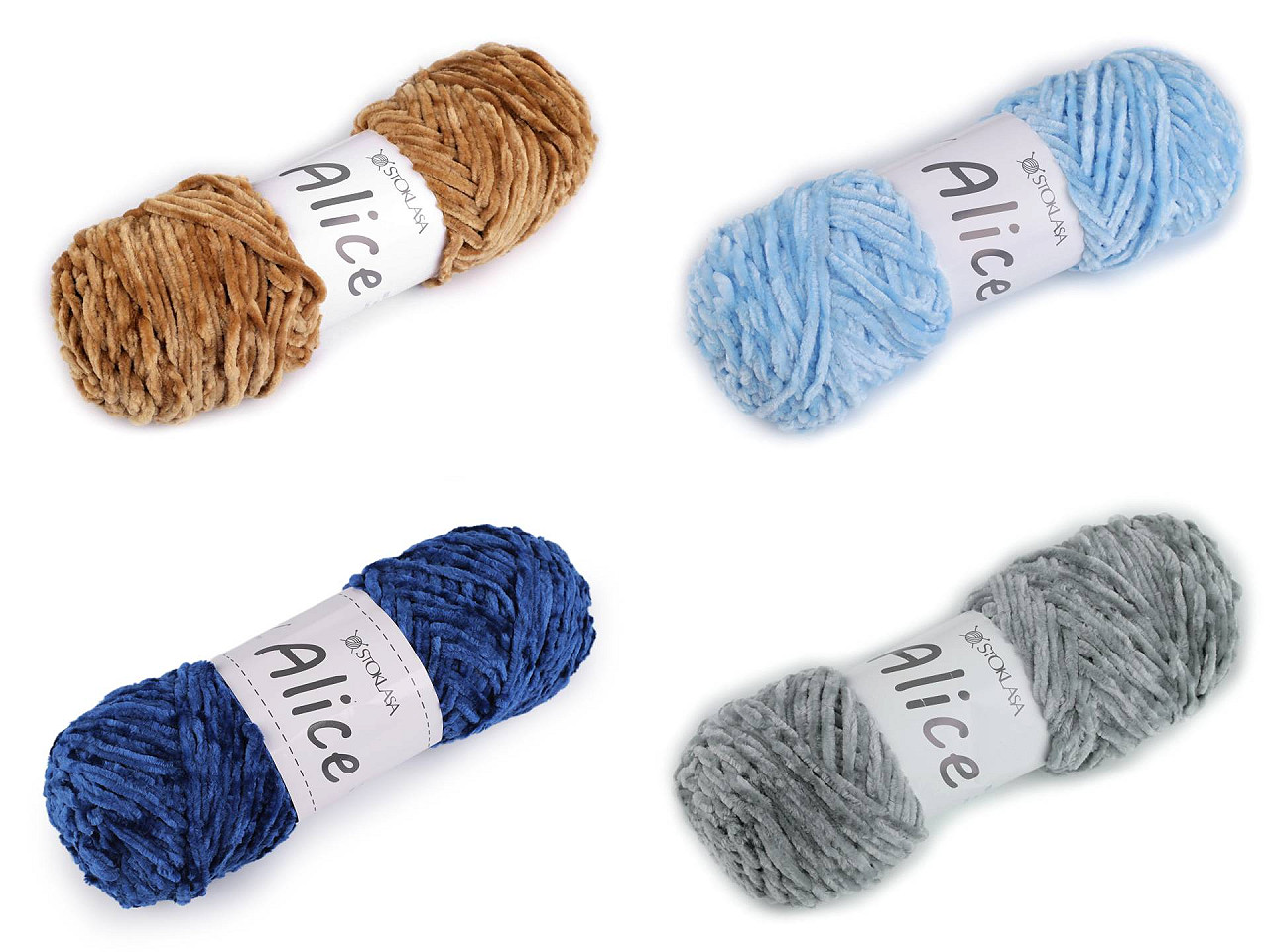 Chenille knitting yarn 100 g alice - Blue light (1 Piece)