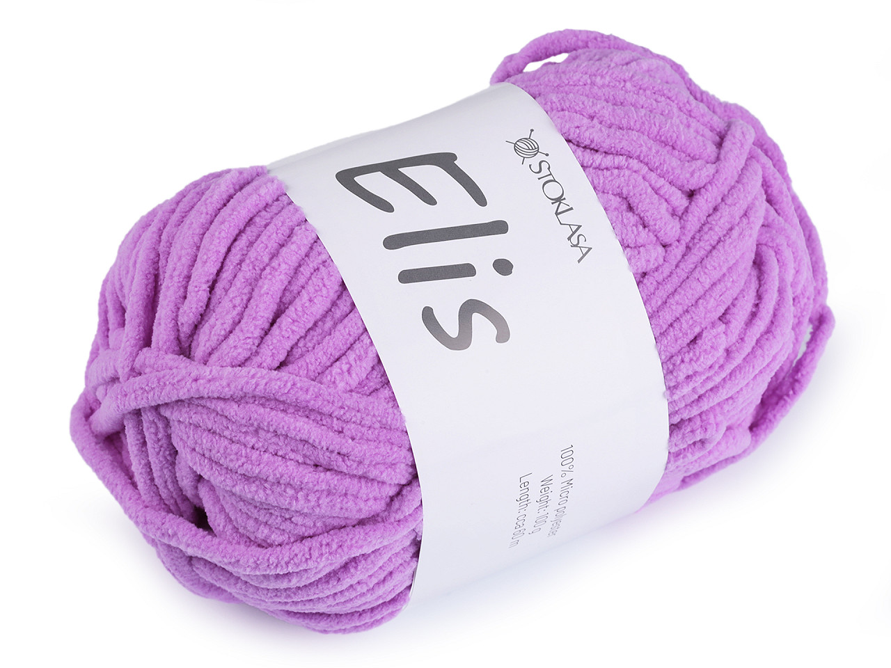Chenille knitting yarn 100 g elis - White (1 Piece)
