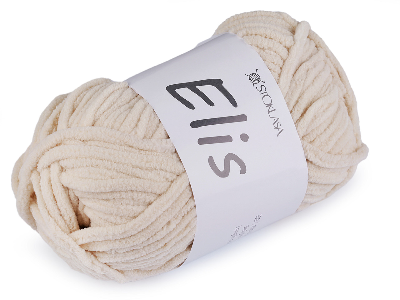 Chenille knitting yarn 100 g elis - White (1 Piece)