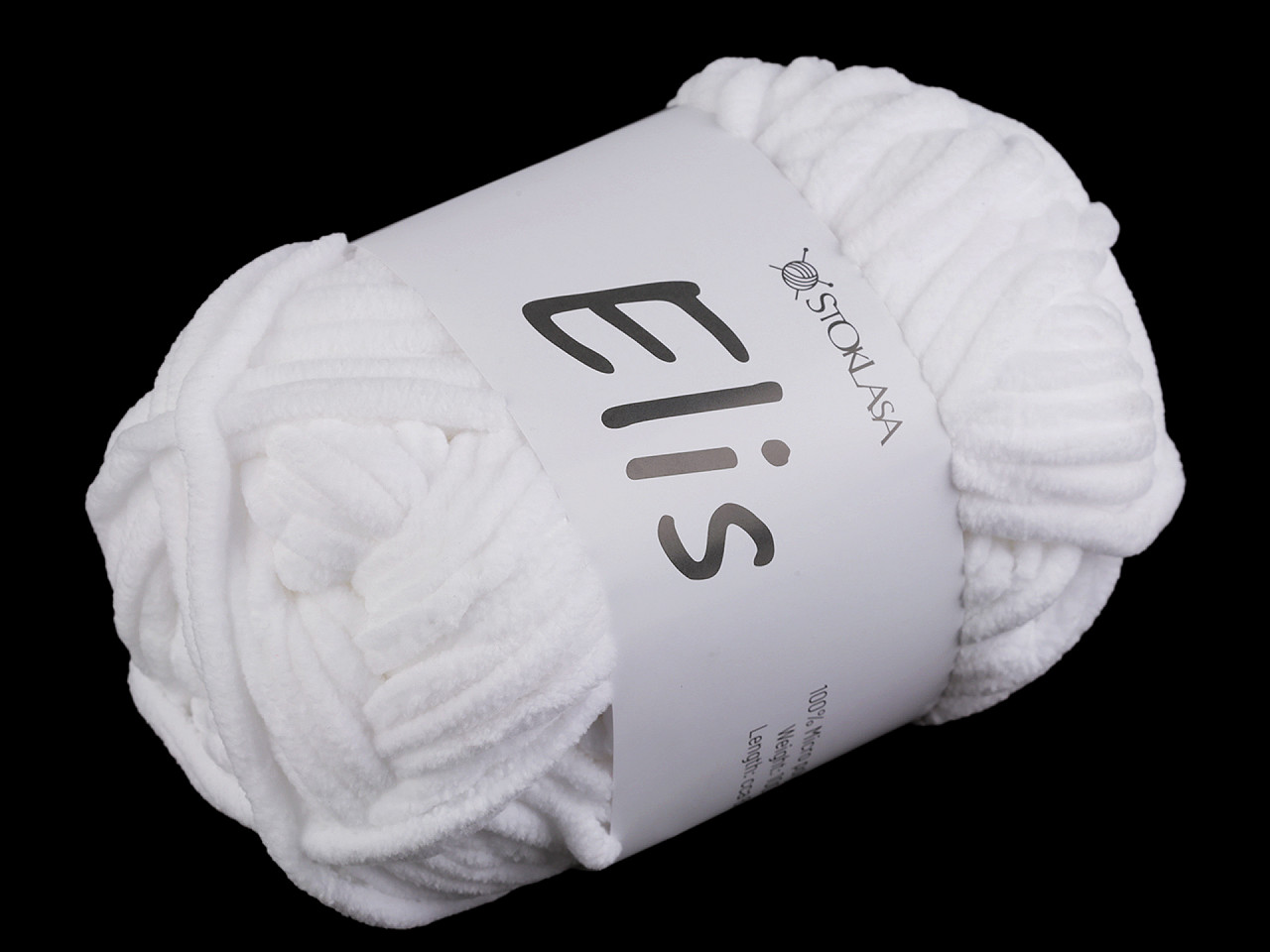 Chenille knitting yarn 100 g elis - White (1 Piece)