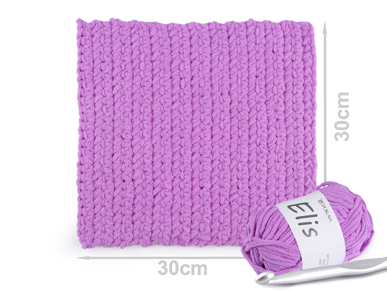 Chenille knitting yarn 100 g elis - White (1 Piece)